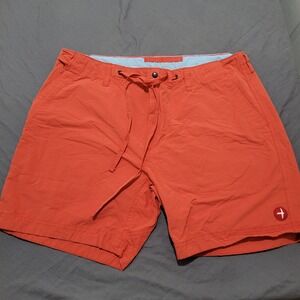 Men's Vibrant Orange Flat Front Shorts